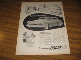 1952 Print Ad The&#39;52 Dodge 2-Door,Lighthouse,Millpond,Luxury Pool - £11.64 GBP