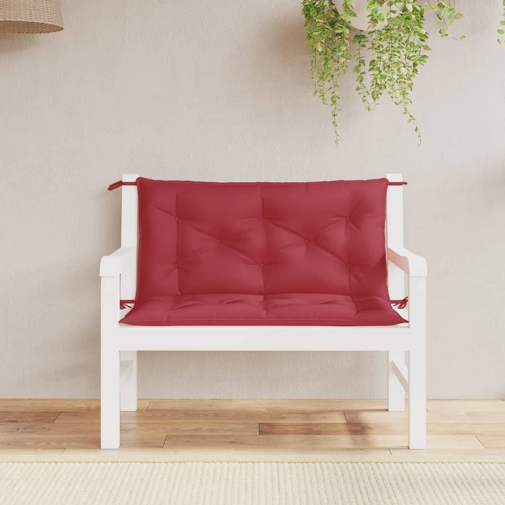 vidaXL Garden Bench Cushion Set of 2 Wine Red 100% Oxford Fabric Medium - $88.82