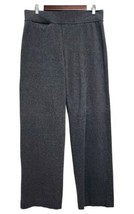 Lands End Womens Medium 10-12 Gray Sport Knit Straight Leg Pull On Pants - $24.99