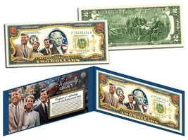 Kennedy Brothers Legacy Colorized $2 Bill Us Legal Tender Robert &amp; Ted &amp; John F - £11.54 GBP