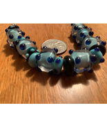 Handmade Turquoise and blue lampwork glass beads - New - £23.81 GBP