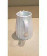 Crate &amp; Barrel White Embedded Ribbed Design 5&quot; Pitcher #572-144 (NEW) - £15.53 GBP