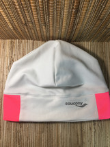 Saucony Womens White Neon Pink Beanie Utility Hat Cap - £10.56 GBP