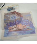 Vtg NeedleCraft America WonderArt MISSISSIPPI Steamboat Needlepoint Kit ... - $40.83 CAD
