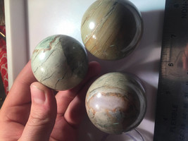 50mm Silver Lace Agate Polished Sphere w Stand - $20.00