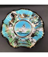 Vintage Magic Kingdom Glass Dish Tray Trinket Ruffled Retro Walt Disney ... - €13,50 EUR