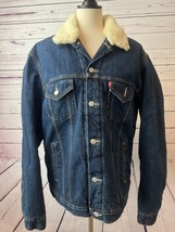 Levis Denim Sherpa Fur Lined Trucker Jacket Mens Large Western Work Ranch - $84.05