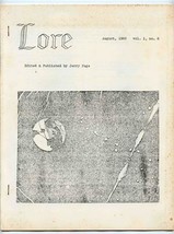 LORE SciFi Fanzine Vol. 1 No. 6 Jerry Page August 1966 Greenleaves Fall - £45.18 GBP