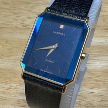 Lassale 7N00-5A4H Quartz Watch Men Gold Tone Blue Thin Rectangle New Bat... - $142.49