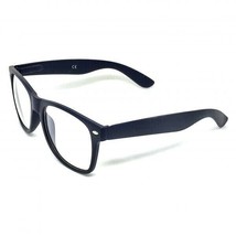 MENS WOMENS NERD BLACK GEEK GLASSES MATTE CLEAR LENS Clear frame sunglasses - $12.56