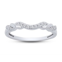 0.20CT Simulated Diamond Ribbon Wrapped Contour Wedding Band Sterling Silver - £65.47 GBP