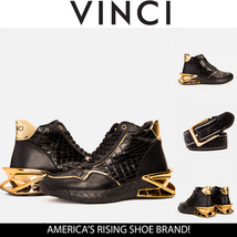 Bellagio Black & Gold High-Top Men Sneaker image 4