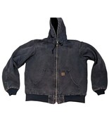 Men&#39;s Carhartt THRASHED Navy Blue Coat Size Large Tall Insulated Hooded  - €76,68 EUR
