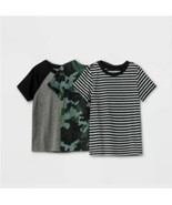 Toddler Boys&#39; 3pk Crew Neck Short Sleeve T-Shirt - Cat &amp; Jack Gray/Camo 5T - $16.39 CAD