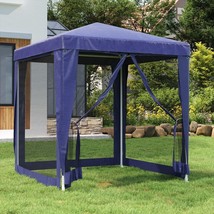  Party Tent with 4 Mesh Sidewalls Blue 6.6'x6.6' HDPE - $176.49