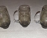 Vintage Libbey Tempo Brown Smoke Glass - Open D Handle Mug 1960&#39;s Set Of 3 - £36.70 GBP