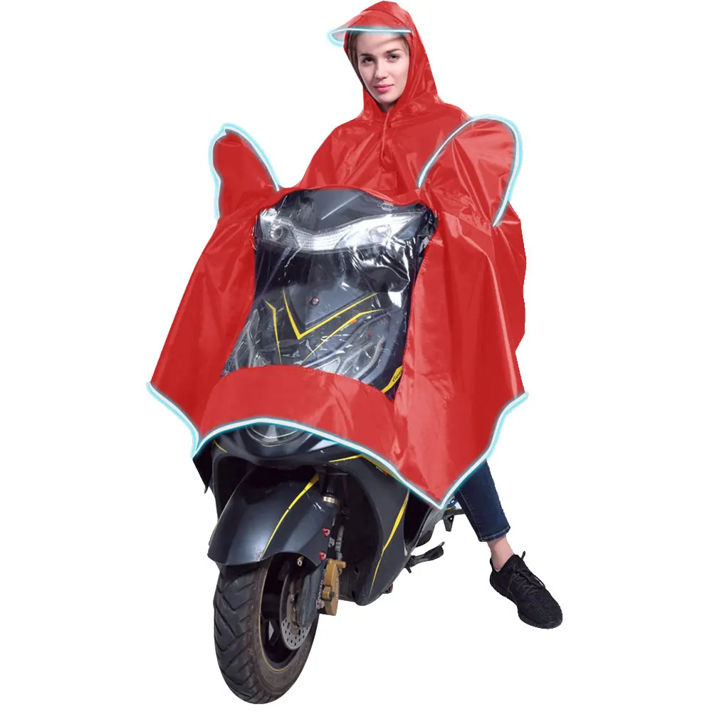 Durable Electric Vehicle Motorcycle Poncho Waterproof Hooded Rain Coat Thicken P - $116.23