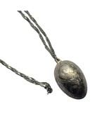 Vintage 925 Sterling Silver Engraved Egg Necklace - $1,550.75 MXN