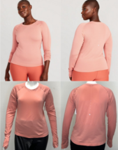 Old Navy Women&#39;s Seamless Long-Sleeve T-Shirt Sunrise Pink Size 2X NWT - £8.48 GBP