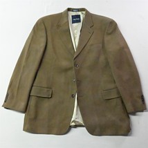 Vtg Nautica 46L Brown Green Cotton Mens 3 Button Blazer Suit Jacket Sport Coat - £29.30 GBP