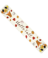 NEW Hello Fall Gnome Embroidered Table Runner 13 x 67 in. w/ pumpkins &amp; ... - £8.72 GBP