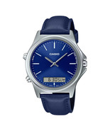 Casio Watch Blue Face Round 46mm Case Leather Analog Digital Gift Boxed ... - $898.13 MXN