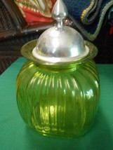 Grea HOME ESSENTIALS Ribbed design Glass CANISTER...Light Green - £9.79 GBP