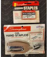 Vintage NOS Swingline Cub Contoured Hand Stapler &amp; Boxed Staples Origin ... - £7.55 GBP