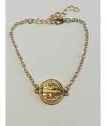 Saint Benedict Gold tone Bracelet  7&quot;, New - £9.28 GBP