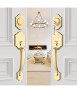 Double Front Door Lock Set, Gold Double Door Handlewith Dummy, Double Cl... - $1,824.31 MXN