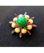 Exceptional Judy Lee High Domed Layered Brooch &quot;Jewel&quot; Tone Crystal Rhin... - $255.47 CAD