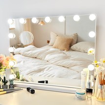 Nusvan Vanity Mirror With Lights Lighted Makeup Mirror With 15 Dimmable, White - £73.13 GBP