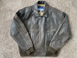 VTG Boeing McDonnell Brown Leather Pilot Jacket Men’s w/ 5 Pockets - Siz... - $96.74