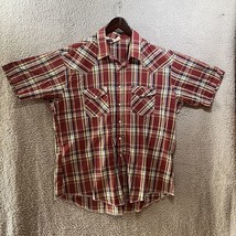 Western Frontier Pearl Snap Short Sleeve Shirt Size XL Red Plaid - £10.61 GBP
