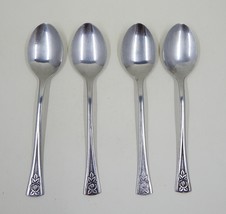 Oneida Northland Pasadena Teaspoon Black Rose Accent Flatware Set of 4 Korea - £12.52 GBP