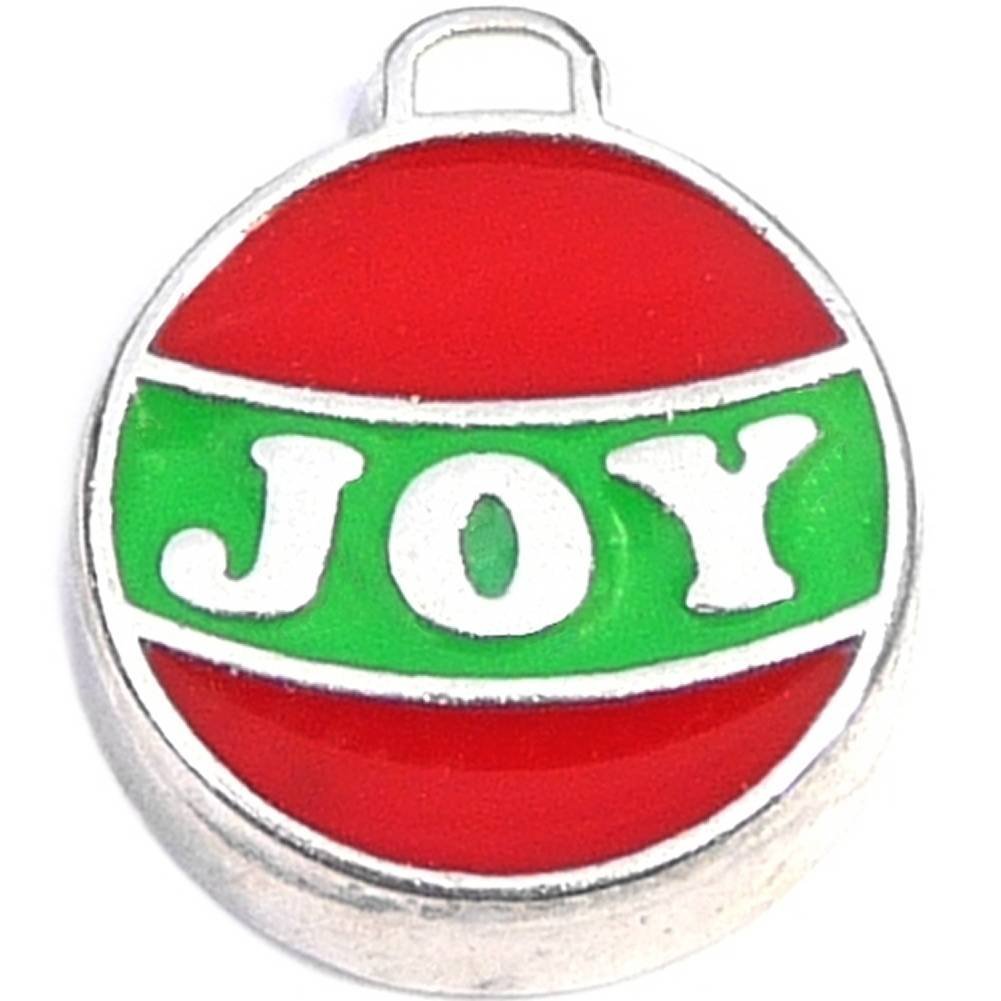 JOY Christmas Ball Ornament Floating Locket Charm - $2.42