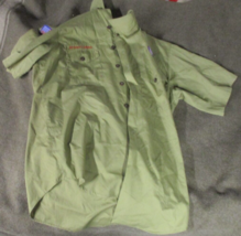 Vintage Olive Green BSA Boy Scout Short Sleeve uniform shirt - £11.60 GBP