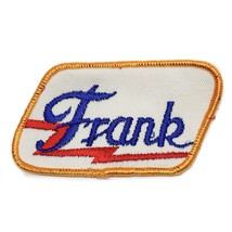 Vintage Name Frank Yellow Blue Patch Embroidered Sew-on Work Shirt Unifo... - £2.71 GBP
