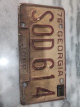 Vintage 1976 Georgia Cobb County License Plate SOD 614 Expired - £11.67 GBP
