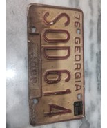 Vintage 1976 Georgia Cobb County License Plate SOD 614 Expired - £11.67 GBP