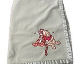 Vintage Disney Baby Winnie the Pooh Tigger Baby Blanket Green Fleece Sat... - $31.34