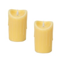 Simplux LED Dripping Candle w/Moving Flame (Set of 2) 3&quot;D x 5&quot;H - £49.80 GBP
