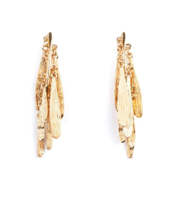 Paparazzi Pursuing the Plumes Gold Earrings - New - £3.55 GBP