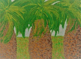 Painting Palm Trees Original Signed Art  Tropical Landscape Monet Renoir Style - £31.05 GBP