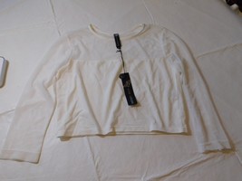 Poof Couture 3/4 Sleeve crop shirt Womens Size M medium off white NWT - £23.34 GBP