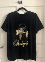 Aaliyah T Shirt Size Large Black Graphic Tee Sunglasses Image Tribute - $14.85