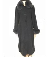 Marvin Richards Women&#39;s Winter Church fox fur Wool&amp;Cashmere long coat si... - $494.99