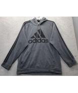 Adidas Pullover Hoodie Men XL Multi Spell Out Logo Black Stripes Kangaro... - $24.25