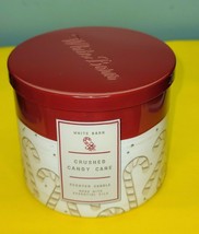 Bath & Body Works White Barn Crushed Candy Cane Jar Essential Oil Candle 14.5 - £27.25 GBP