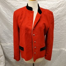 Lord &amp; Taylor Women&#39;s Red Long Sleeve Jacket with Buttons - £58.18 GBP